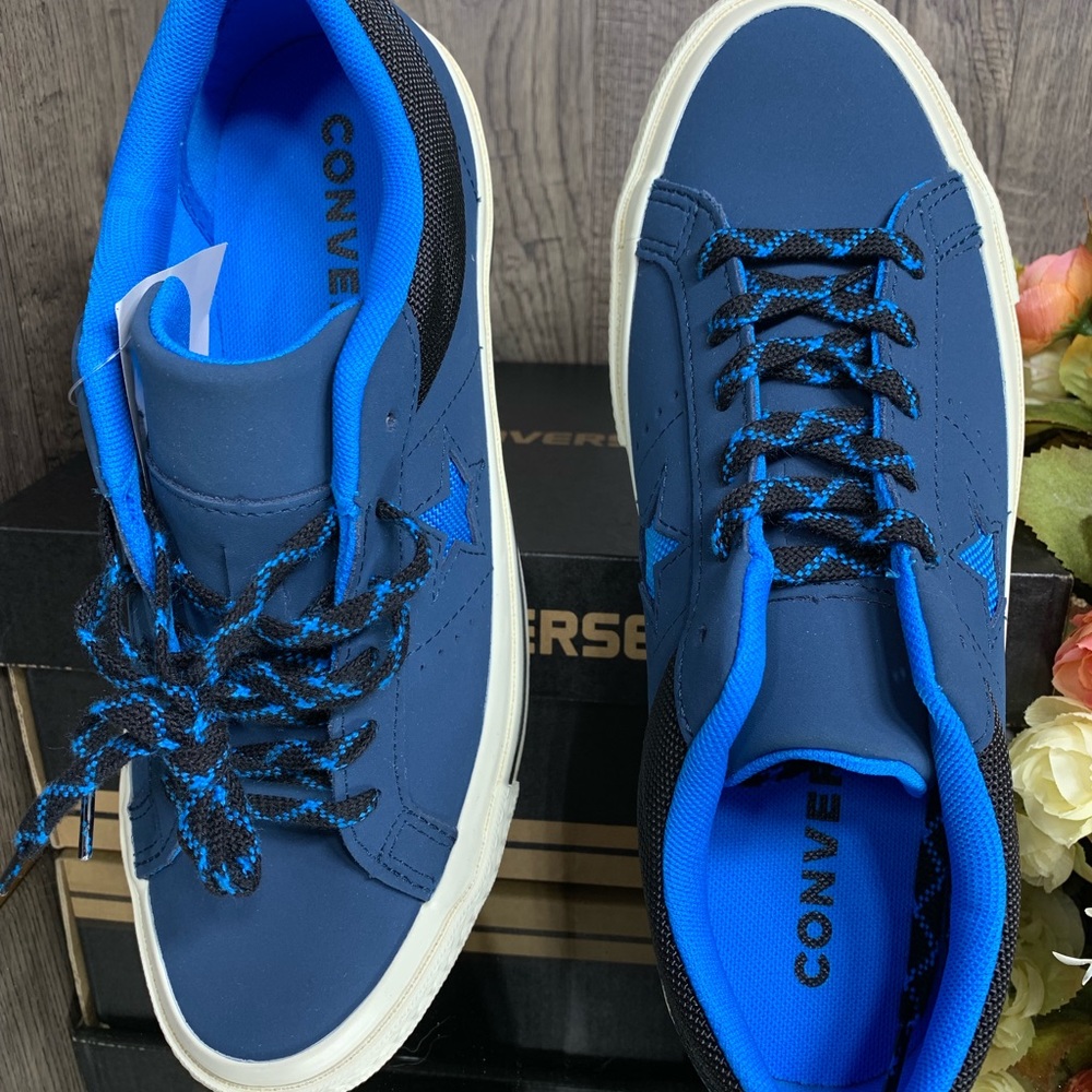 🛍 CONVERSE ONE STAR OX BLUE FIR/BLUE HERO/BLACK - Picture 2 of 8